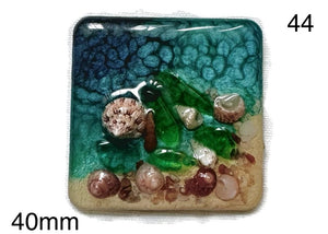 starfish in resin cabochon for jewelry making square