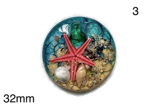 starfish in resin cabochon for jewelry making