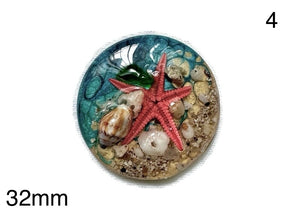 starfish in resin cabochon for jewelry making