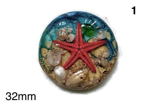 starfish in resin cabochon for jewelry making