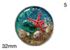 starfish in resin cabochon for jewelry making