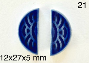 half round Japanese tile cabochons