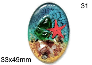 starfish in resin cabochon for jewelry making