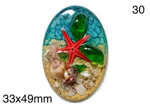 starfish in resin cabochon for jewelry making