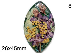 real dry flowers in resin cabochon for jewelry making