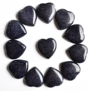 Blue sandstone heart cabochon 23mm