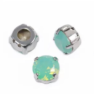 pacific opal crystal chaton in settings 8 mm