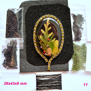 bead embroidery beading kit with flowers