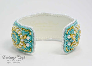 tutorial bead embroidered cuff bracelet for beginer