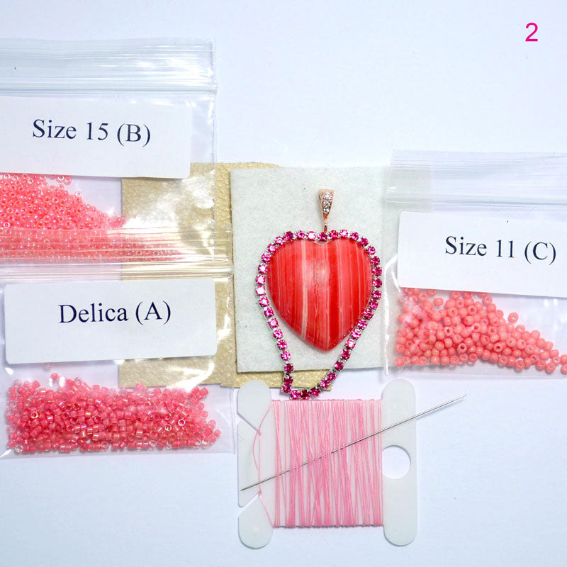 heart bead embroidery beading kit