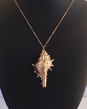 natural sea shell golden pendant