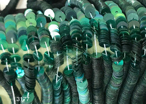 4 mm french sequins Iridescent pine green 3177
