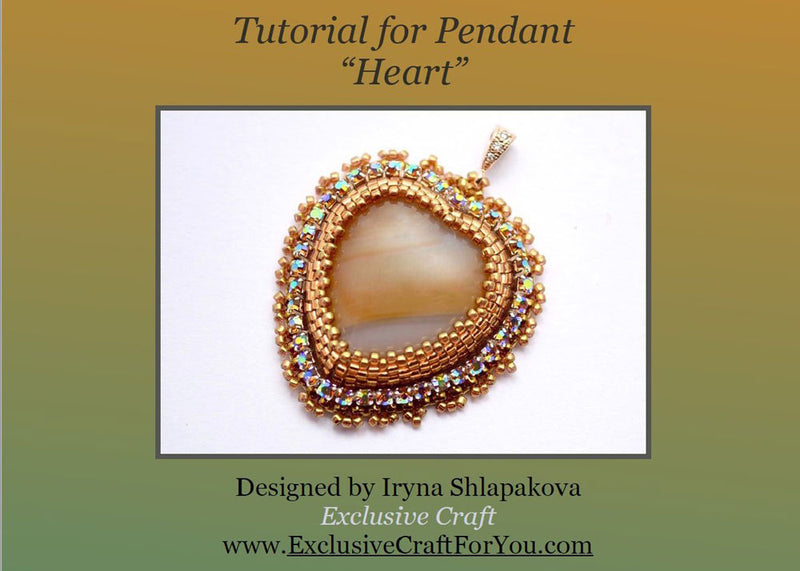 heart bead embroidery beading tutorial pattern PDF