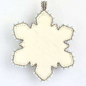 bead embroidered crystal snowflake Christmas ornament 