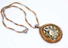 handcrafted bead embroidered brown bronze ammonite necklace