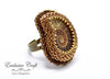 large beaded adjustable ammonite ring