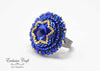 beaded adjastable blue sapphire ring