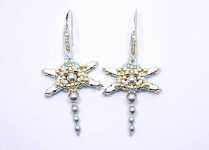 light blue handmade beaded Swarovski dragonfly jewelry