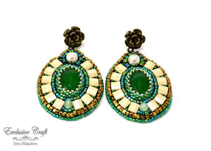 unique green handmade earrings