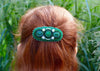 unique green beaded hair clip