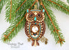 beaded brown owl necklace