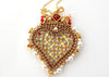 beaded red heart pendant