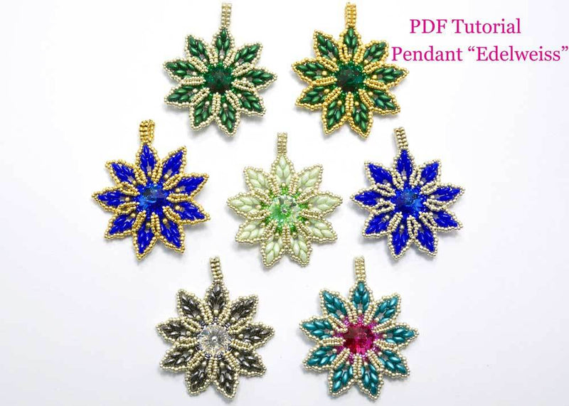 beading tutorial and kit for christmas ornament edelweiss