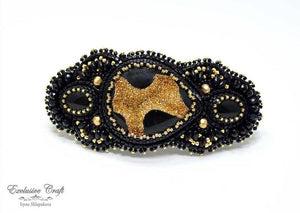 black gold handmade hair clip