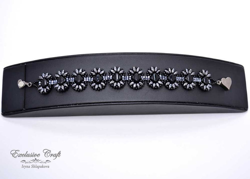 handmade black beaded bracelet
