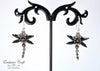 handmade beaded black swarovski dragonfly earrings