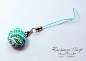cell phone charm handcrafted ball