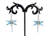 light blue handmade beaded Swarovski dragonfly earrings