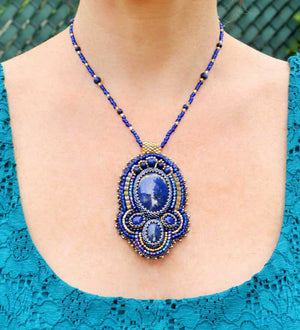 blue beaded pendant