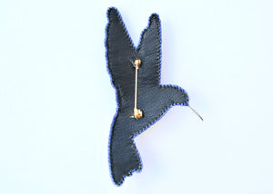 bead embroidered ukrainian colors hummingbird brooch