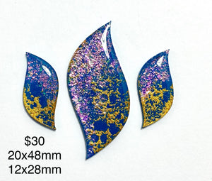 blue yellow epoxy cabochons for jewelry making