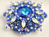 beaded blue crystal pin