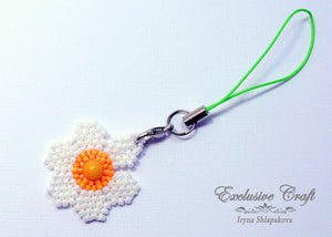 cell phone charm handcrafted flower