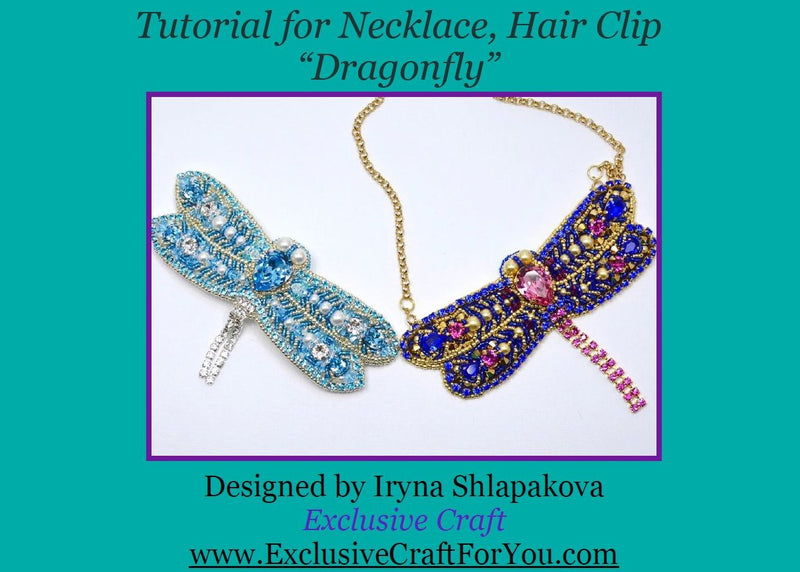 Easy to follow tutorial for bead embroidered necklace Dragonfly