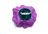 handmade tambour embroidered purple poppy brooch