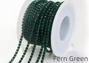 fern green rhinestone cup chain 2 mm 