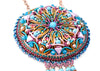 bead embroidered filigree turquoise pink necklace Jasmine