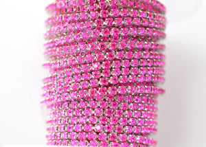 fuchsia rhinestone cup chain 3 mm 