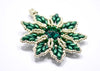 green silver beaded swarovski christmas ornament