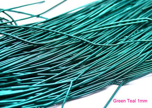 smooth purl french wire 1mm green teal