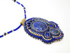 handmade artisan jewelry beaded pendant blue