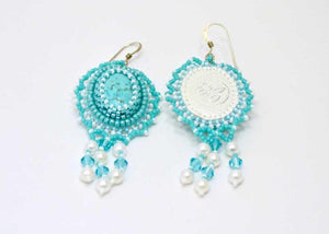 blue handmade earrings