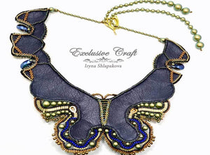 back leather of butterfly beaded necklace