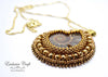 handcrafted bead embroidered brown bronze ammonite necklace