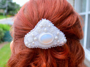 unique beaded wedding hair accessory 