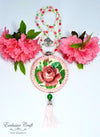 bead embroidered rose necklace